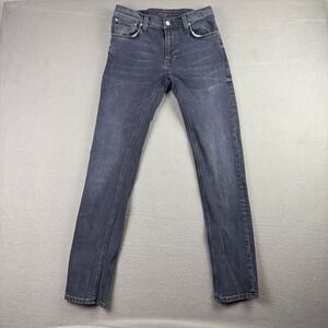 Nudie‎ Jeans Thin Finn Jeans Slim Fit Men Size 30x32 Blackened Blues Organic